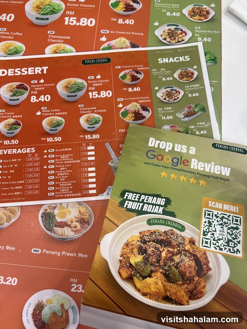 Penang Chendul Menu
