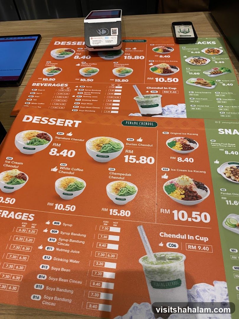 Penang Chendul Menu