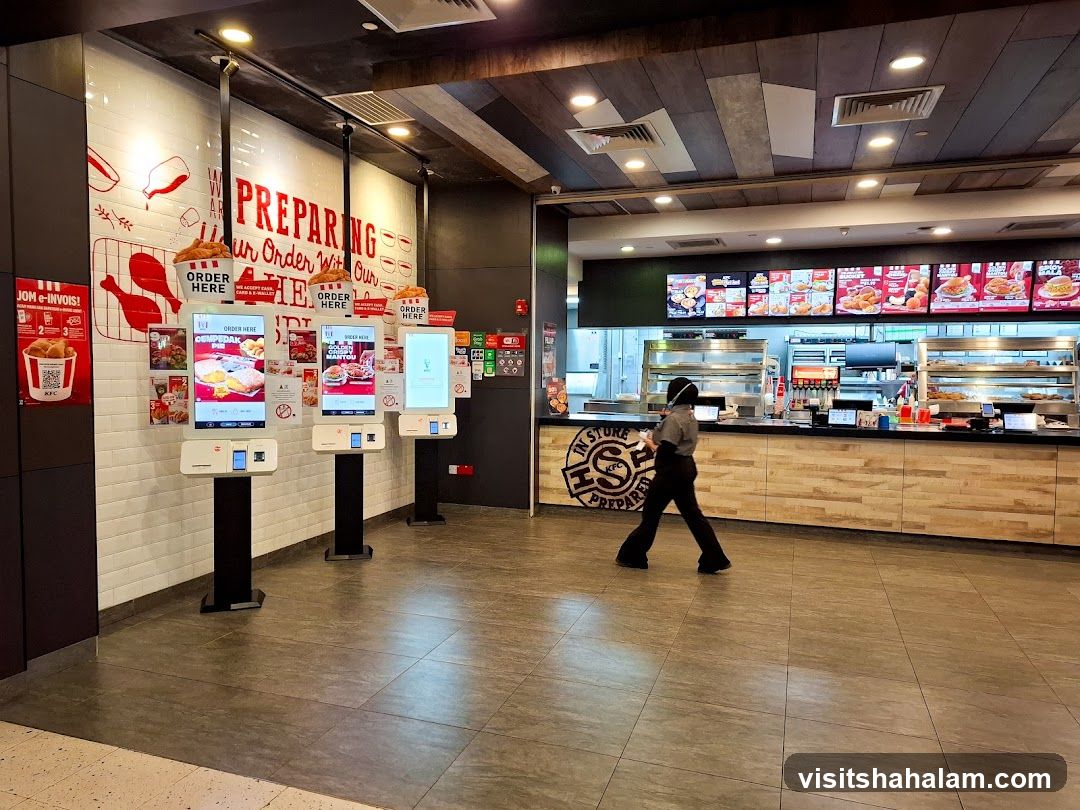 KFC Interior with Self-Order Kiosks