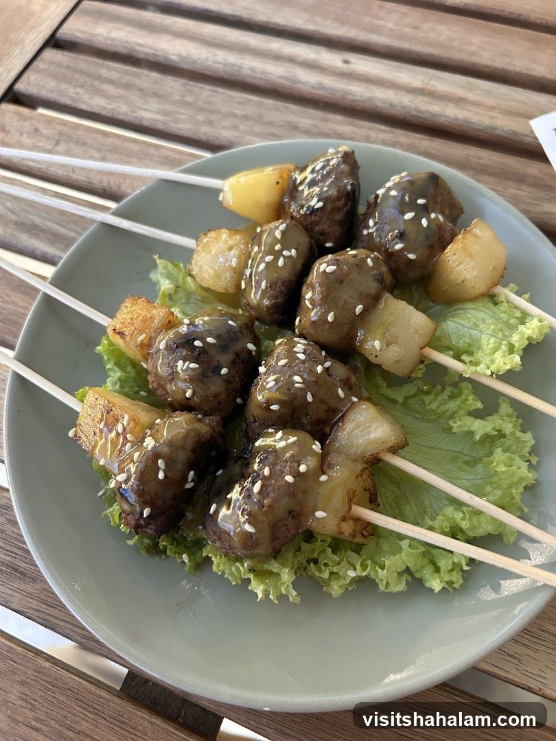 Meatball and Potato Skewers
