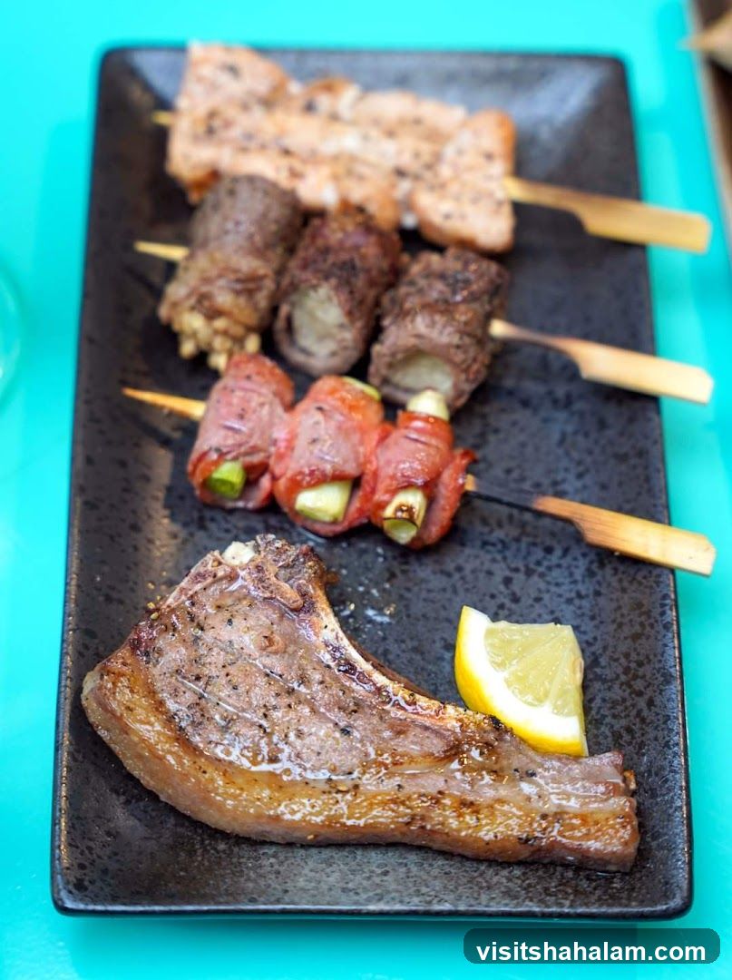 Assortment of Skewers and Lamb Chop