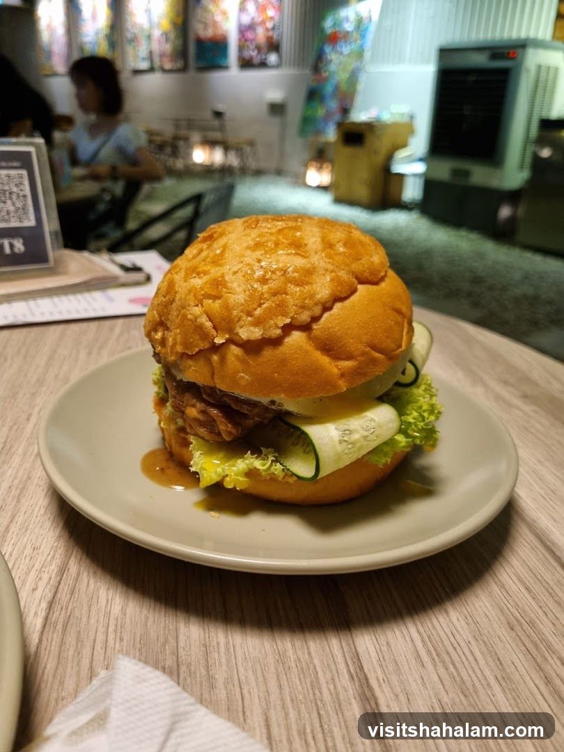 Burger on a plate
