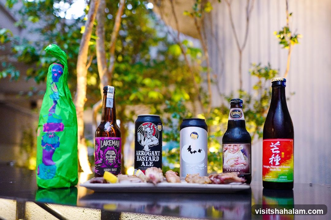 Assortment of Beers and Snacks