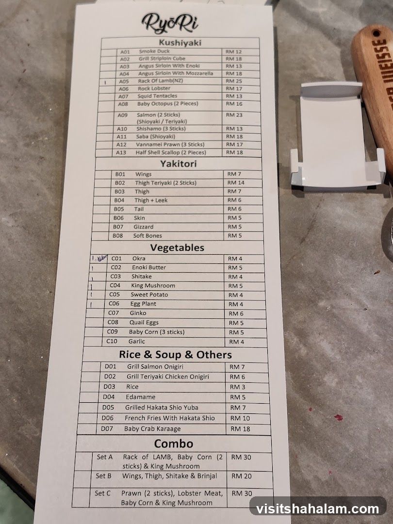 RyoRi Menu