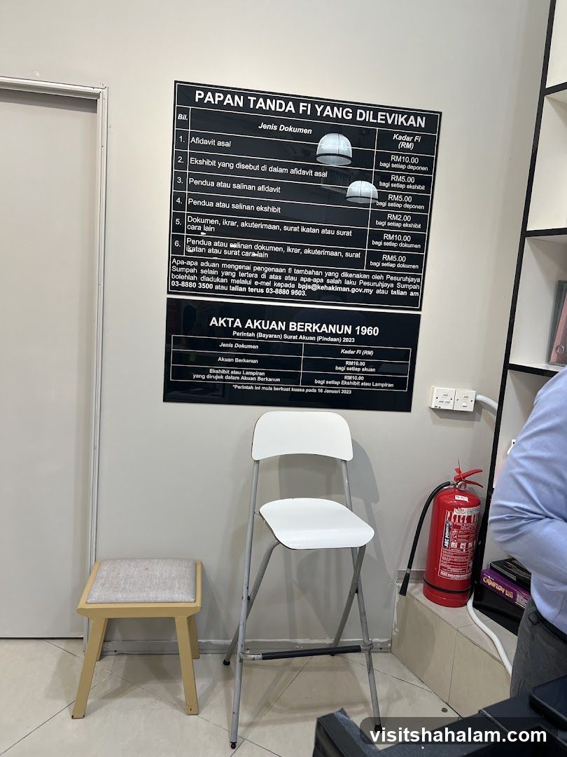Fee Schedule Sign