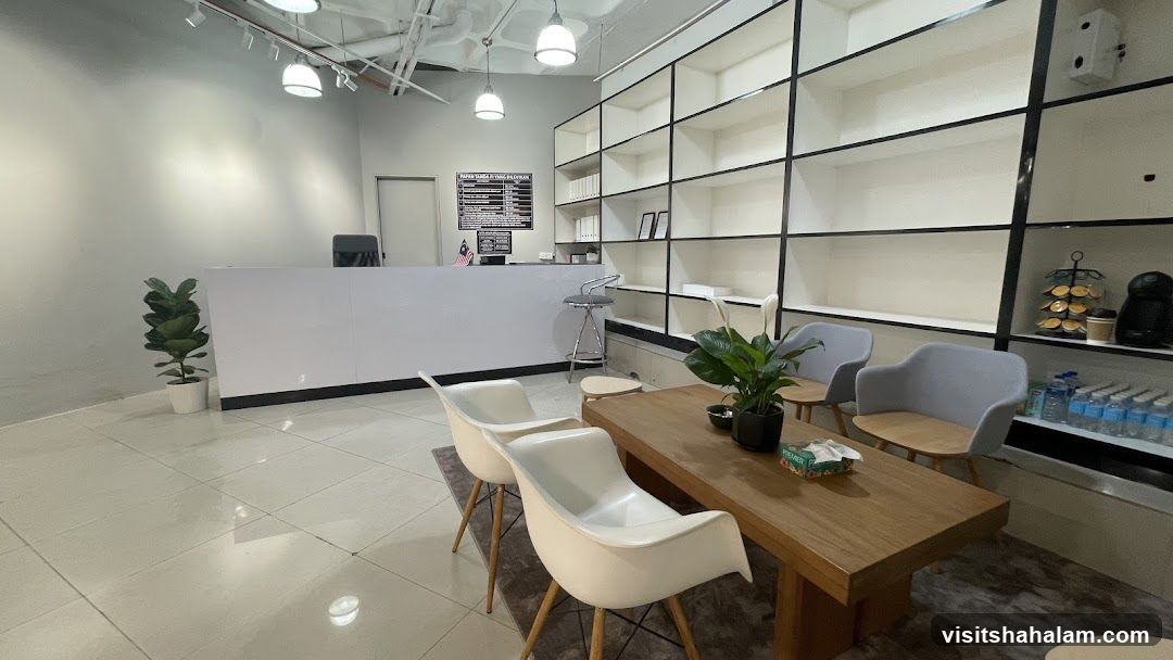 Reception Area with Seating and Shelving