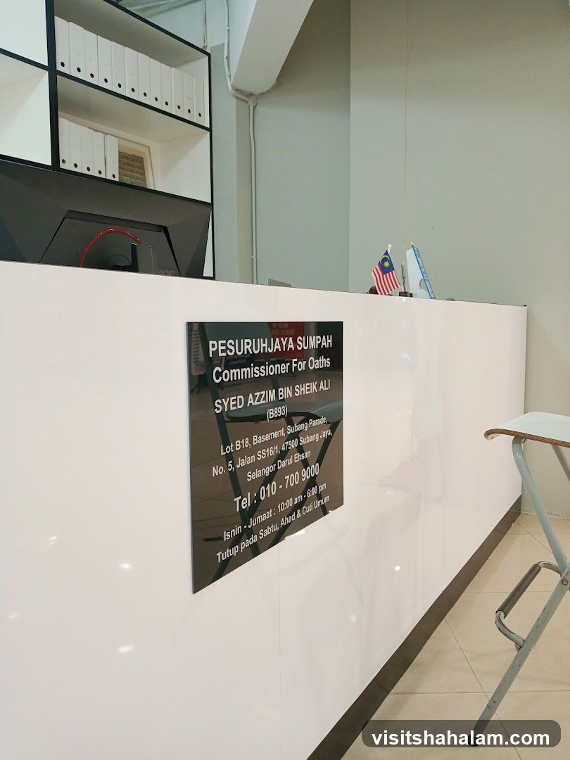Commissioner For Oaths Sign