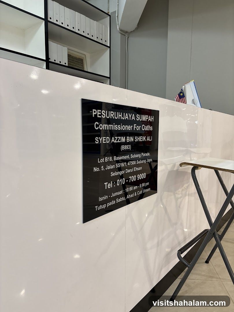 Commissioner For Oaths Sign
