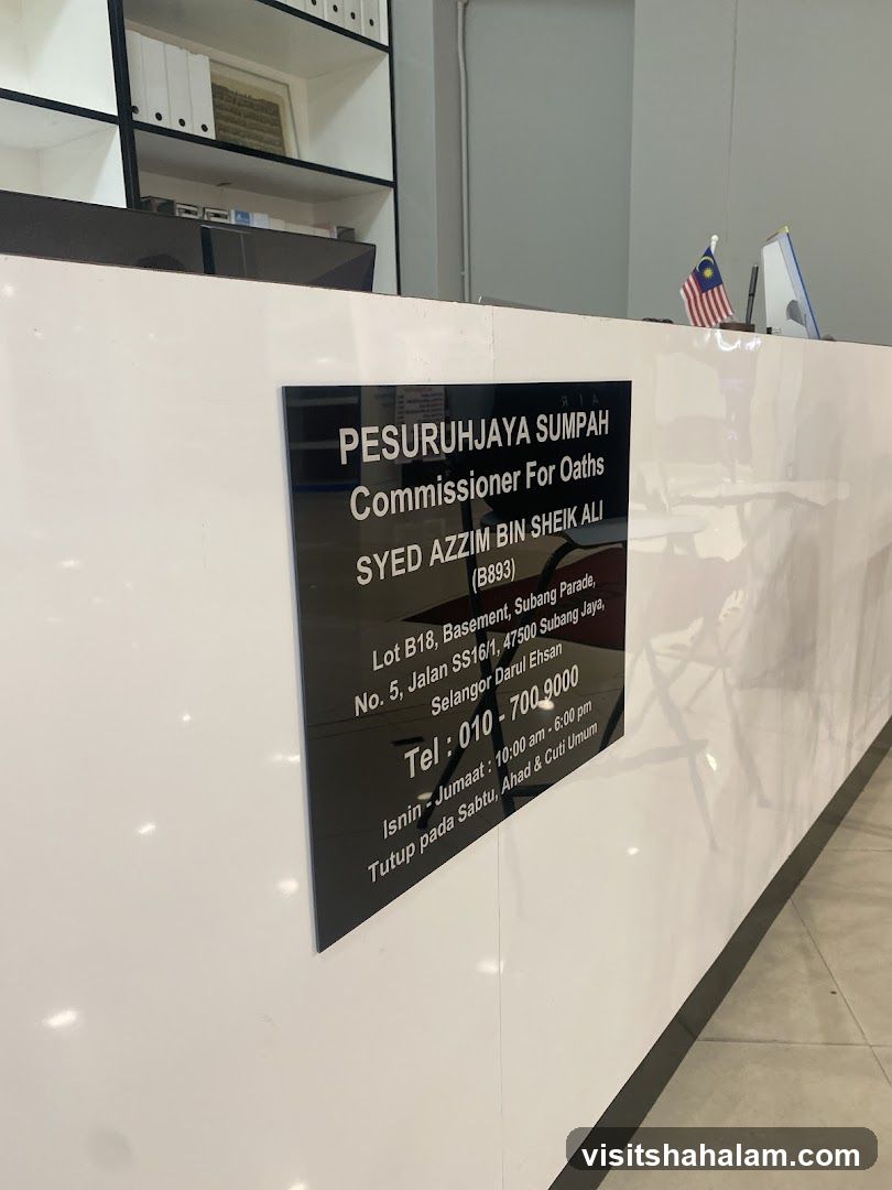 Commissioner For Oaths Sign