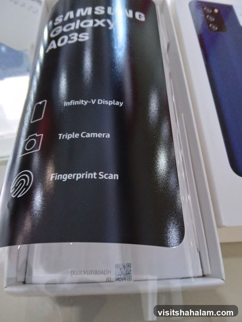 Samsung Galaxy A03s packaging