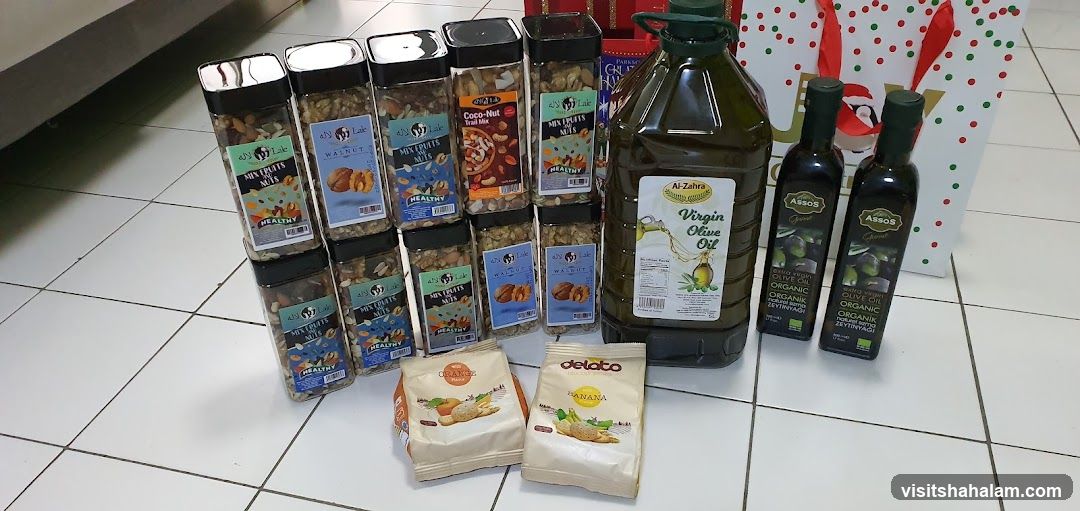 Assorted Nuts and Olive Oil Products