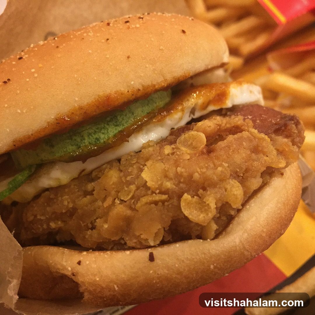 Crispy Chicken Burger with Fries