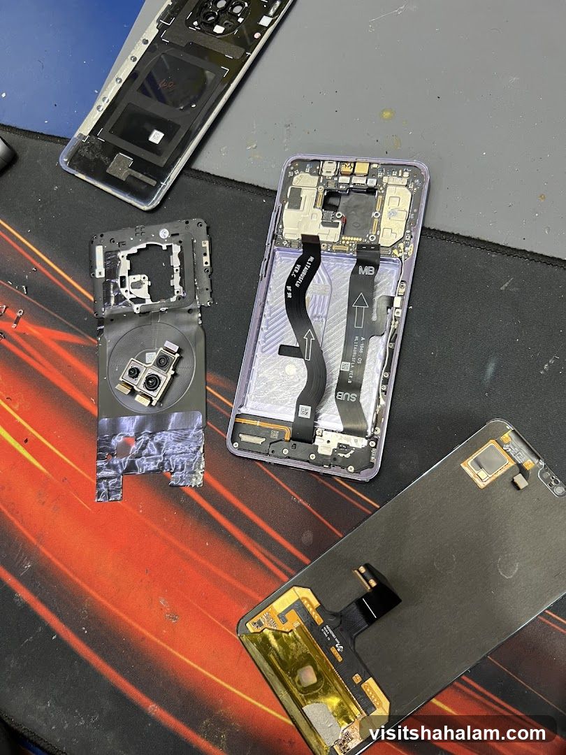 Disassembled Smartphone Components