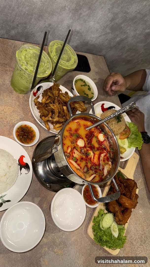 Table with Thai Food and Drinks