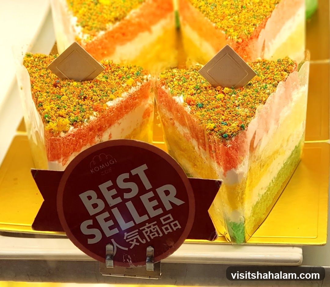 Rainbow Layer Cake Slices