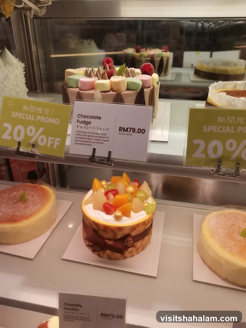 Cakes on display