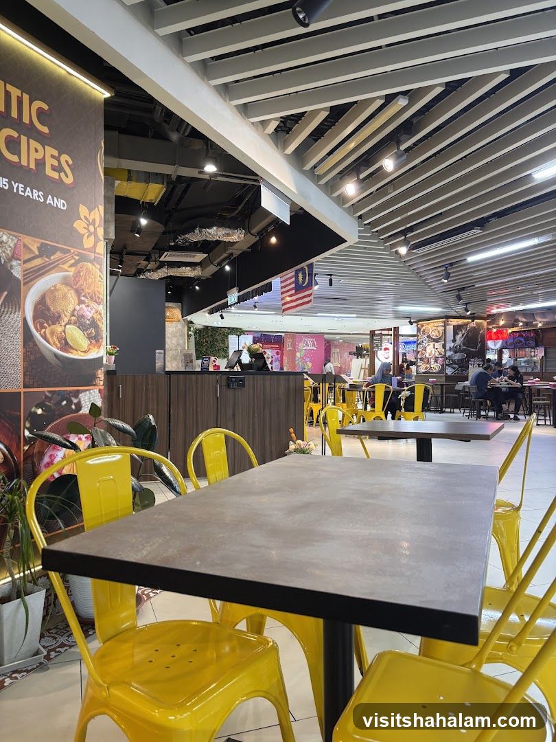 Restaurant Interior with Yellow Chairs