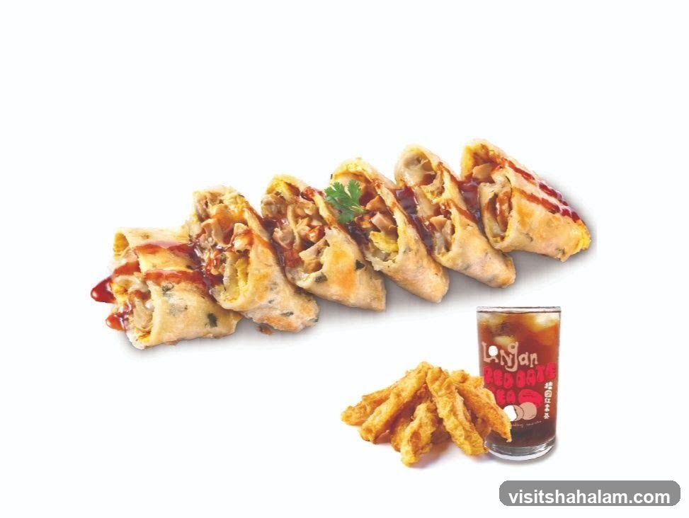 Spring Rolls with Fries and Drink