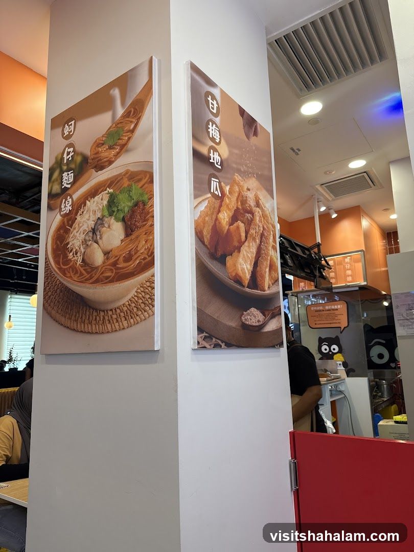 Food posters in a restaurant