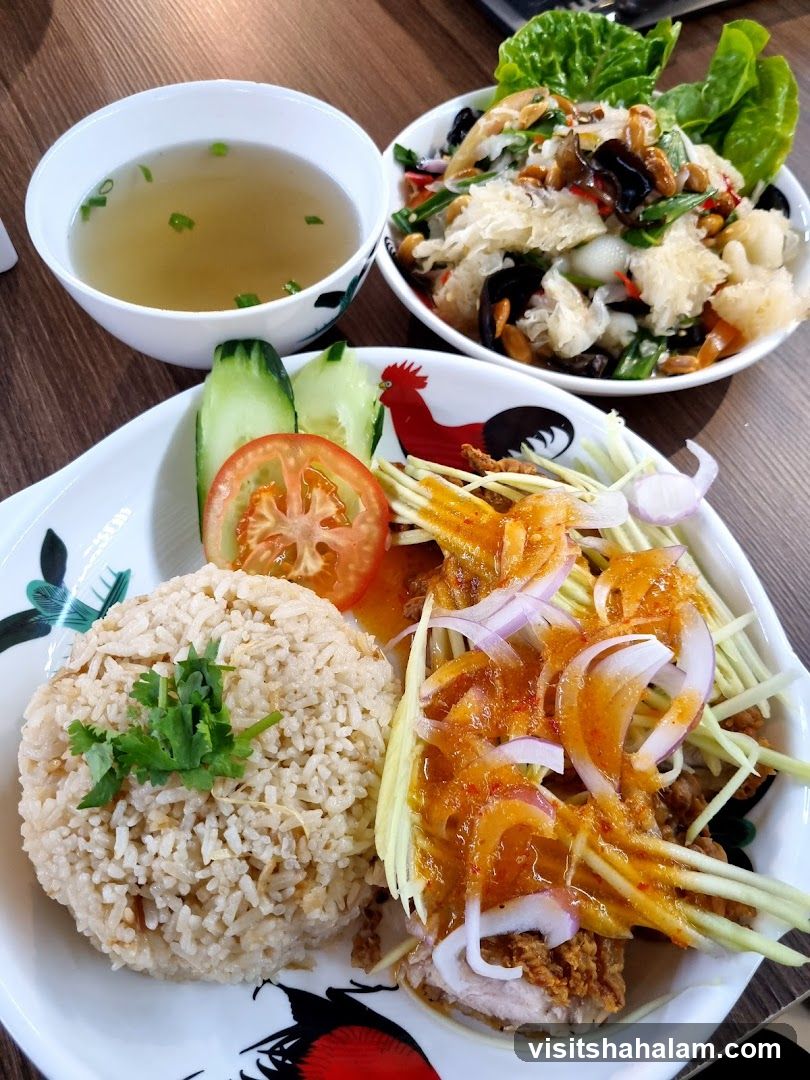 Chicken Rice with Salad and Soup