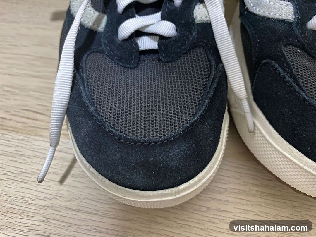 Close-up of Dark Blue Sneakers