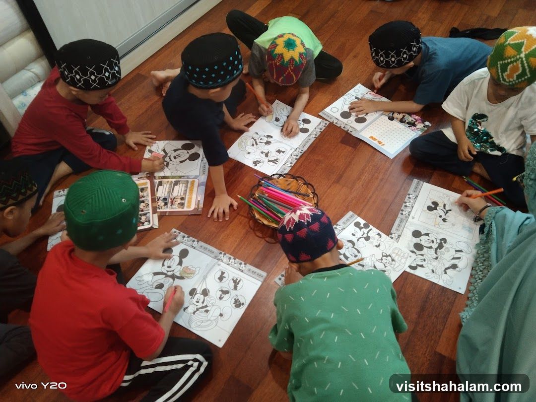 Children Coloring Mickey Mouse Pages