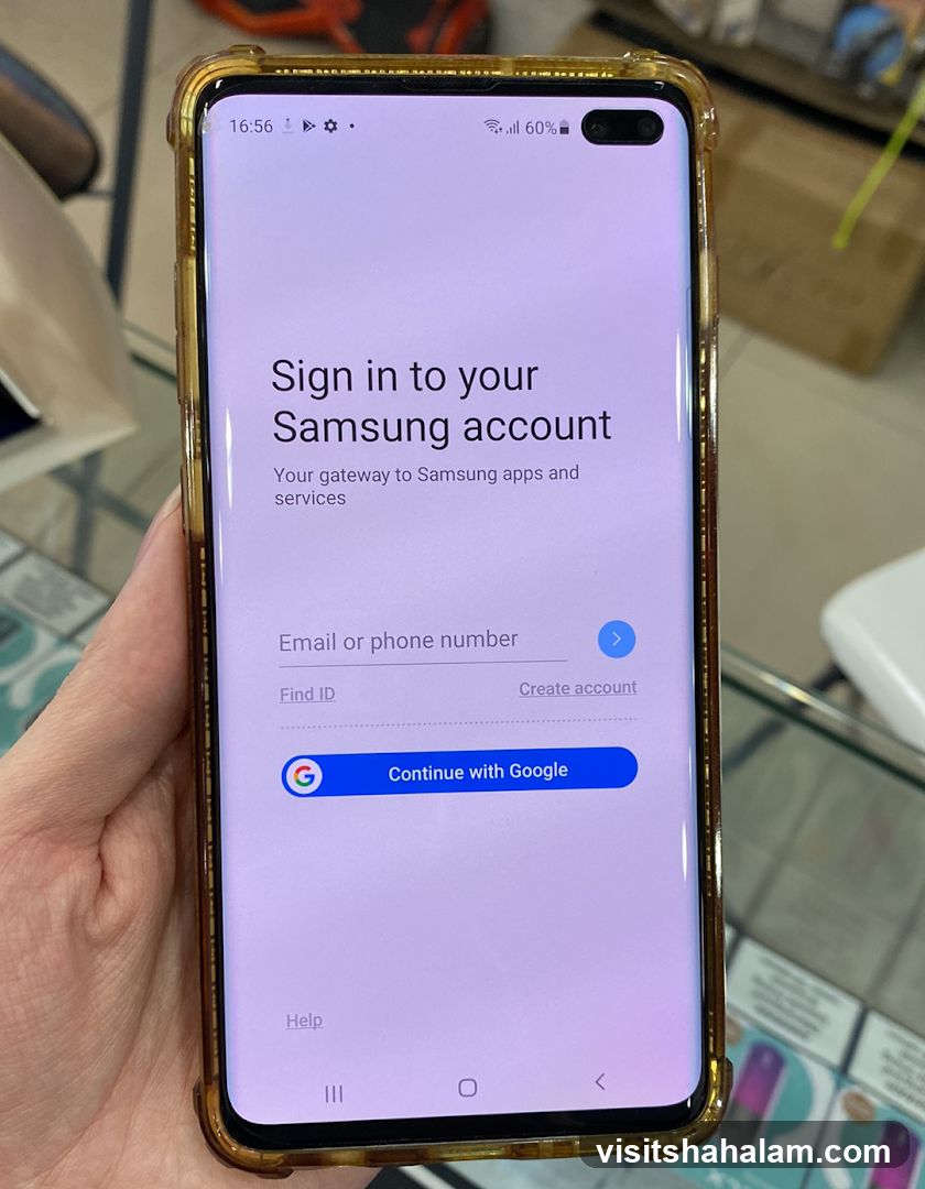 Samsung Account Sign-in Screen