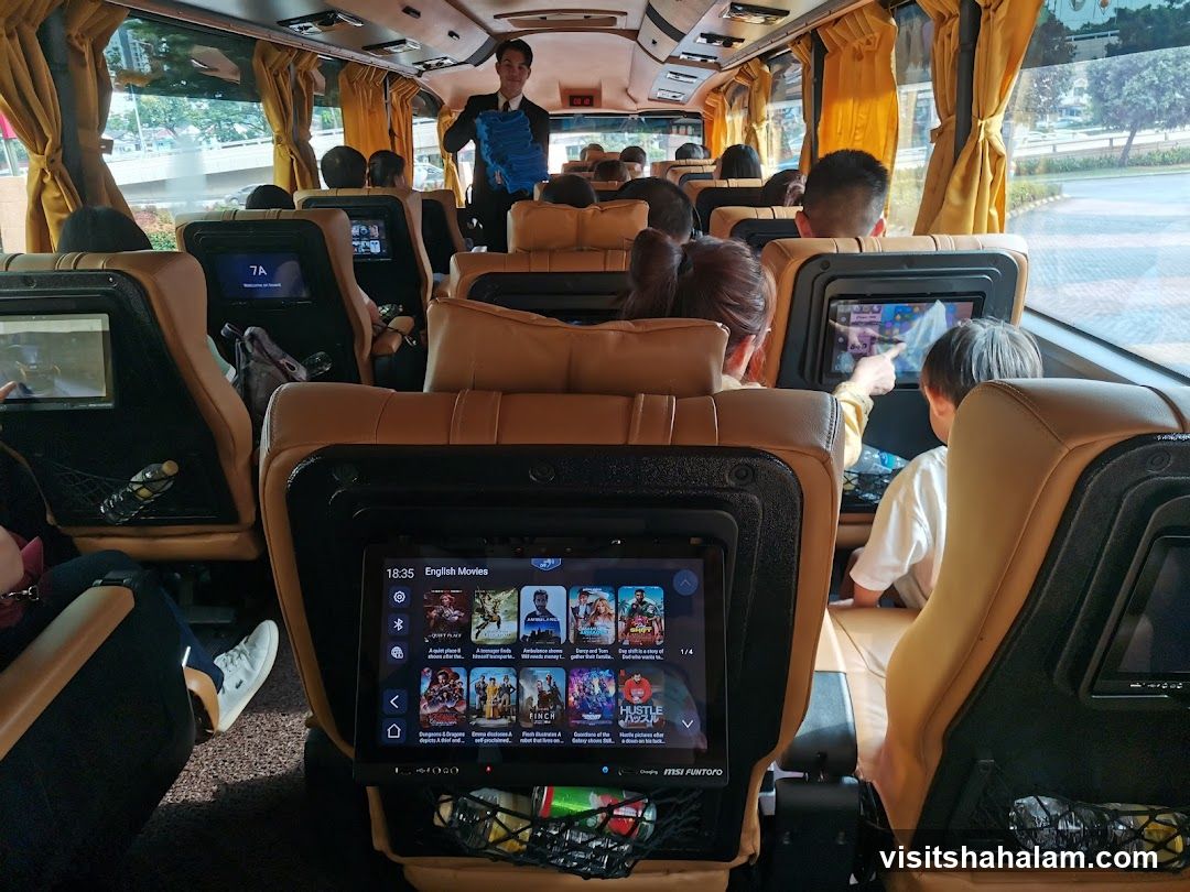 Bus Interior with Entertainment Screens