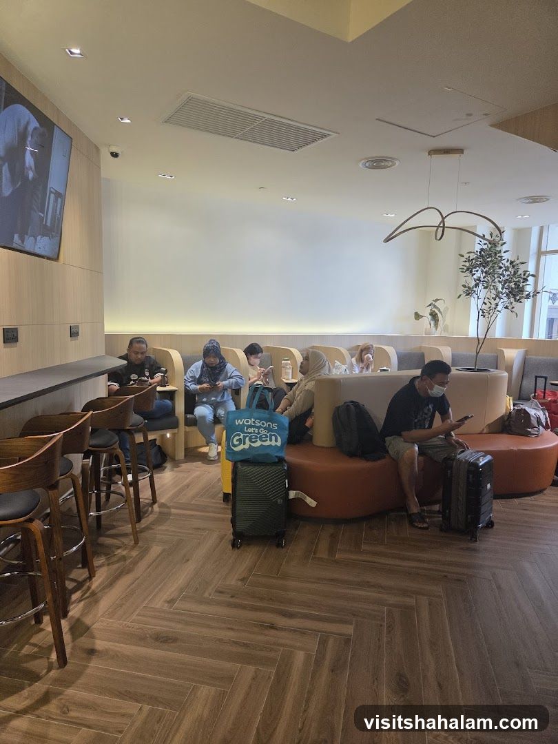 Waiting Area with Seating and Luggage