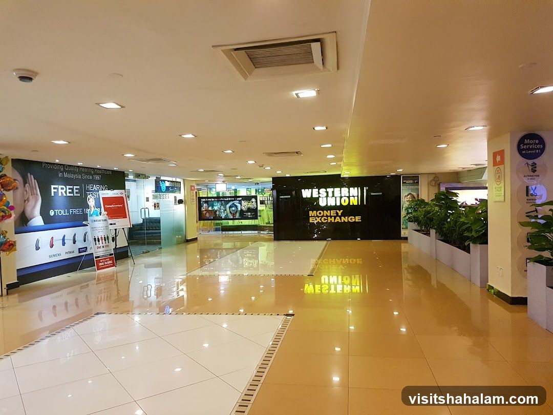 Mall Interior with Western Union and Hearing Healthcare Services