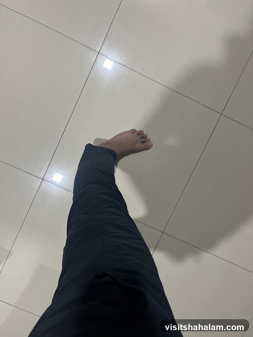Barefoot on Tiled Floor
