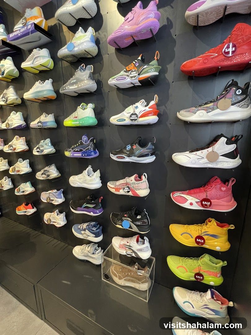 Display of athletic shoes
