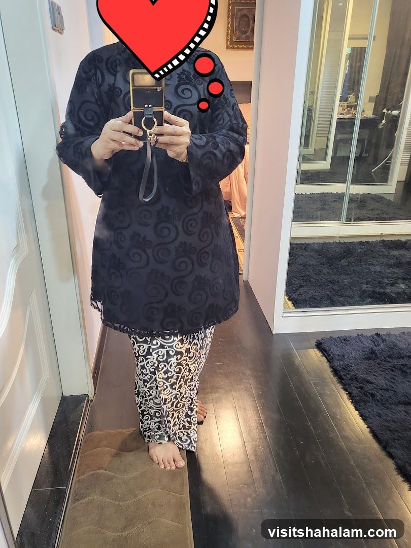 Woman in patterned outfit