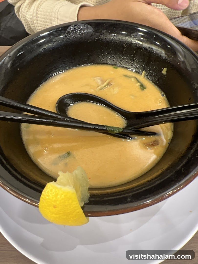 Ramen Bowl with Lemon Wedge