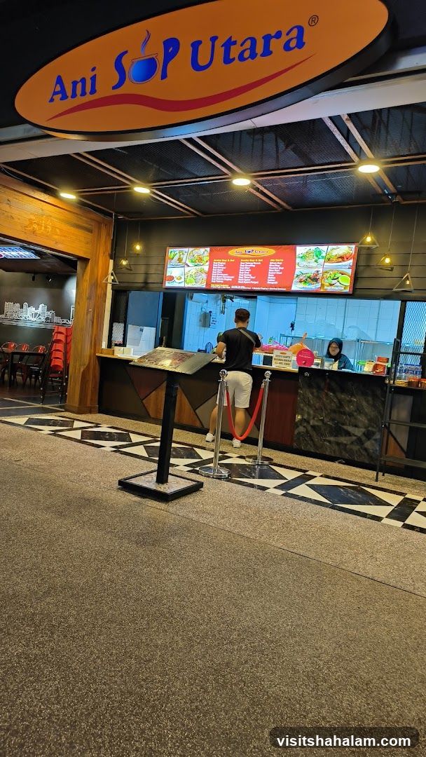 Restaurant counter with menu