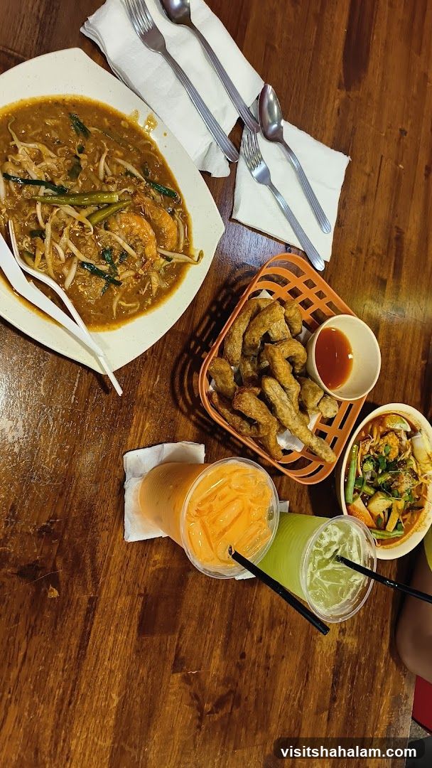 Table with food and drinks