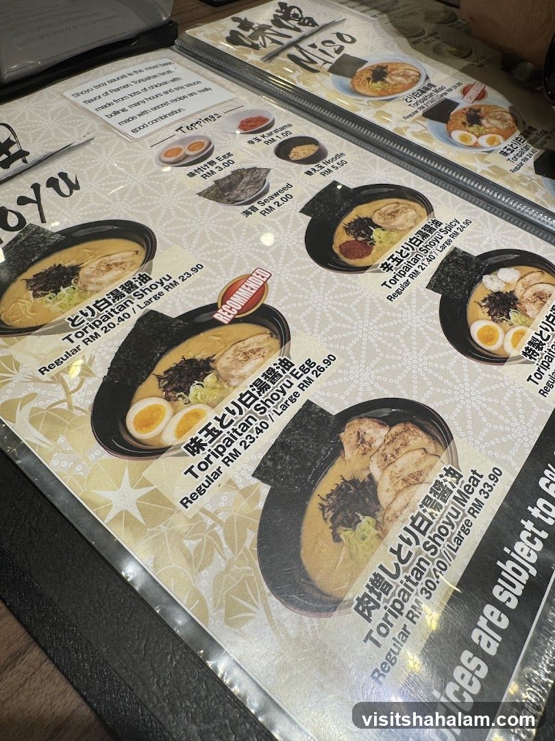 Ramen Menu