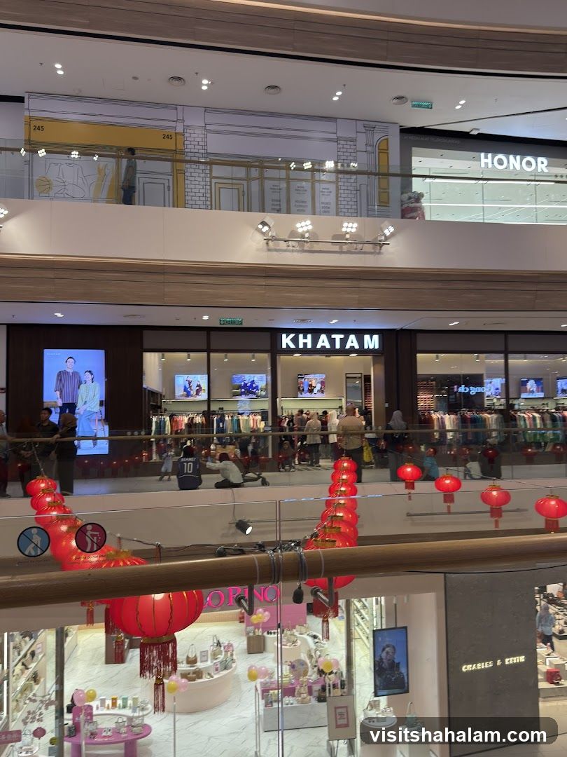 Mall Interior with Shops and Decorations