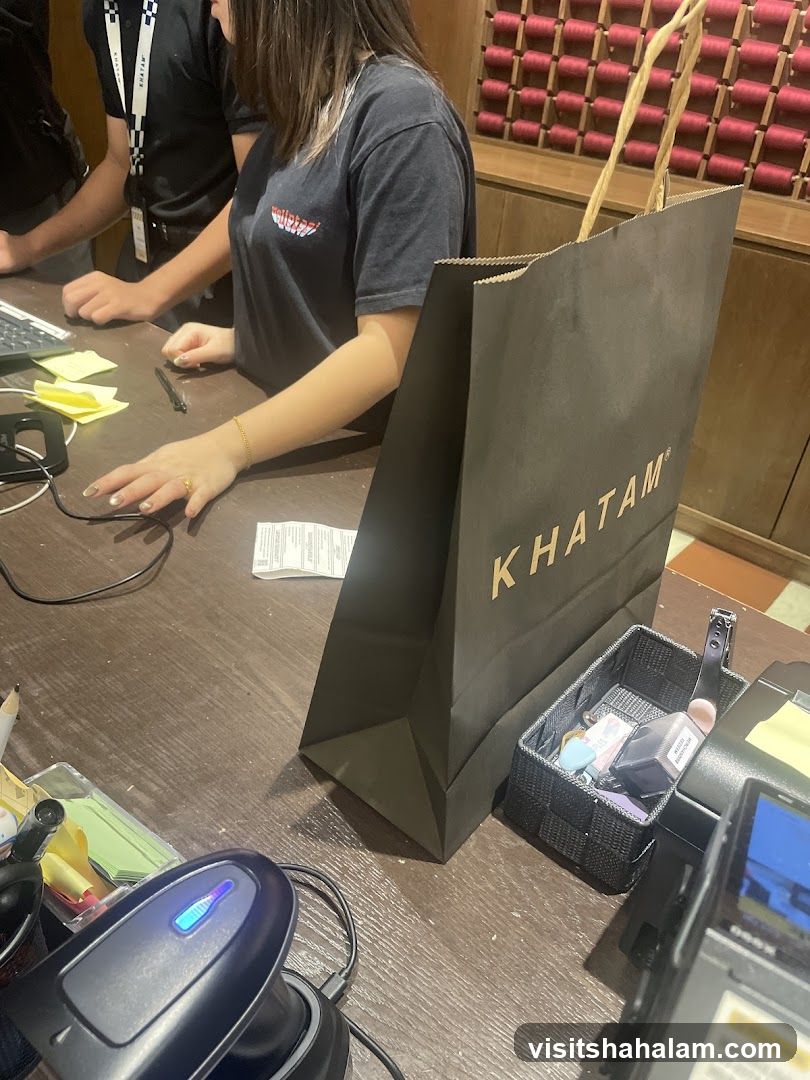 Checkout Counter with Shopping Bag
