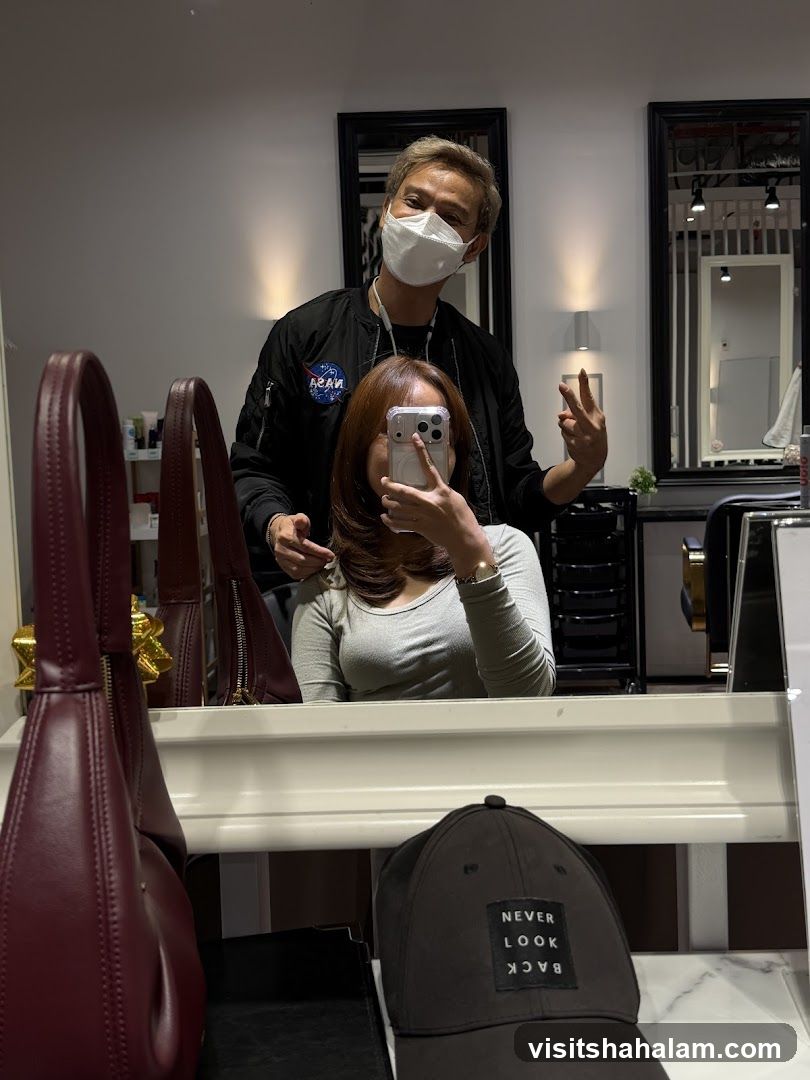 Hairdresser and Client in Salon