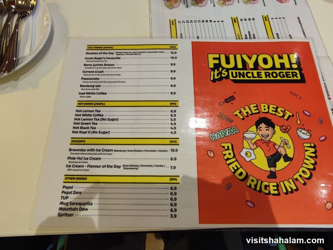 Fuiyoh! It's Uncle Roger Menu