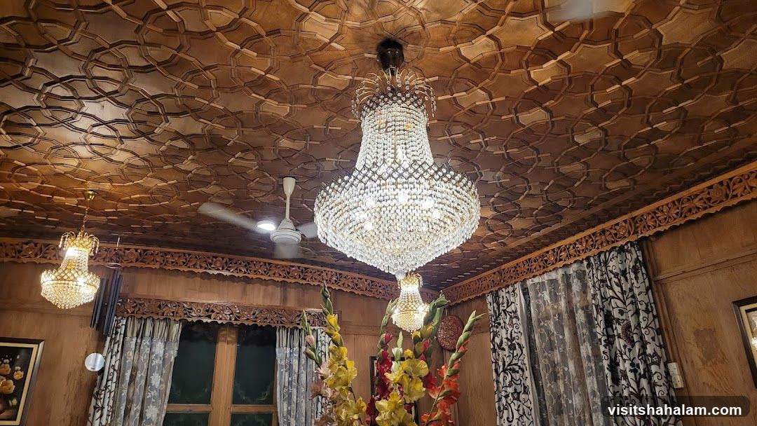 Ornate Ceiling and Chandeliers