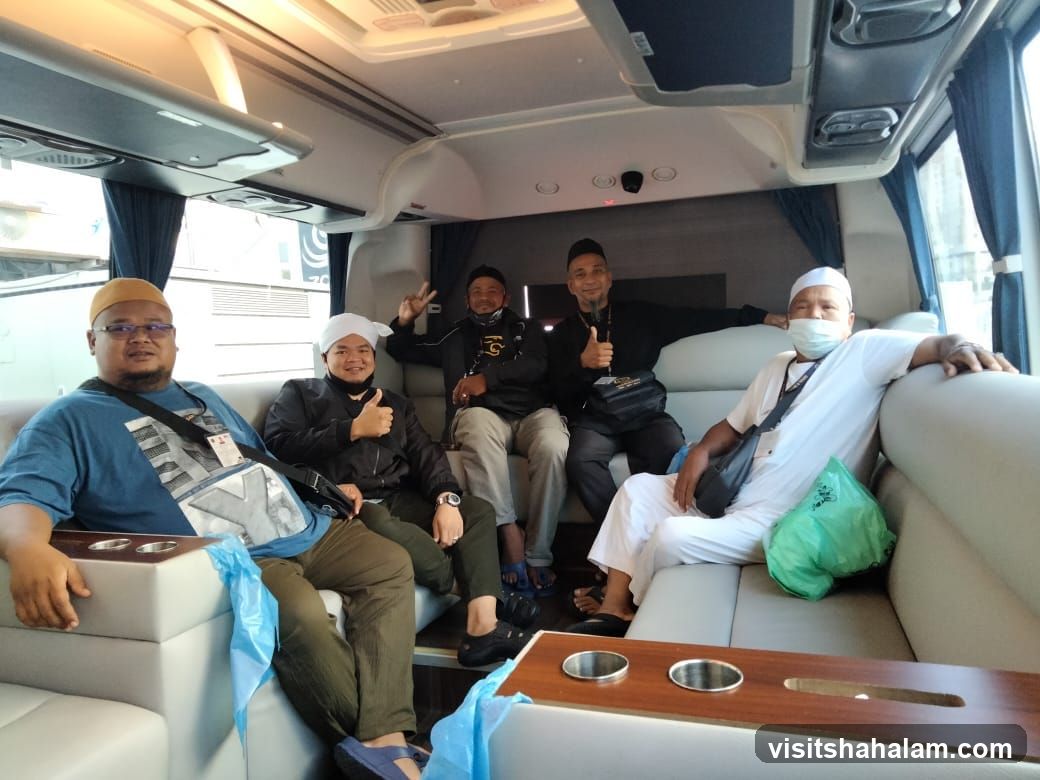 Group of men in a bus