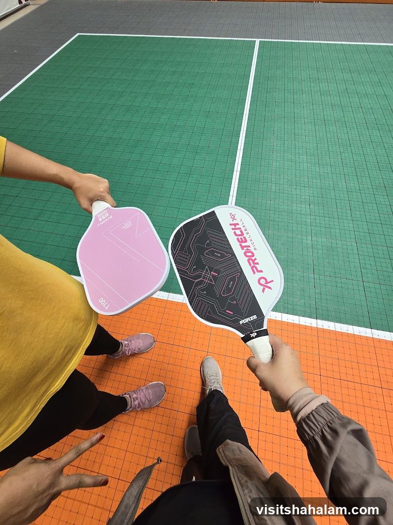 Pickleball Paddles on Court