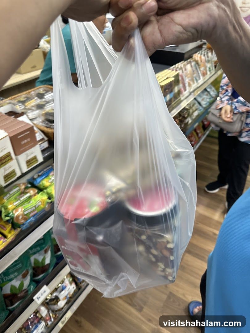 Plastic bag with items