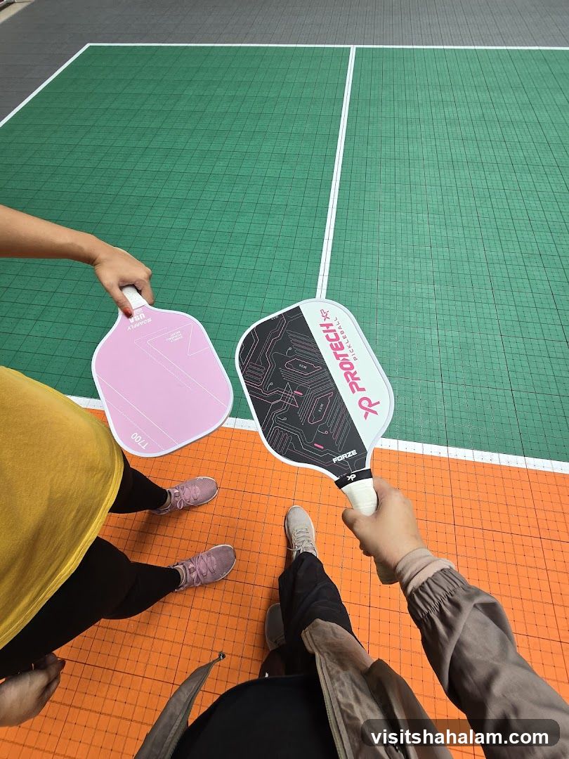 Pickleball Paddles on Court