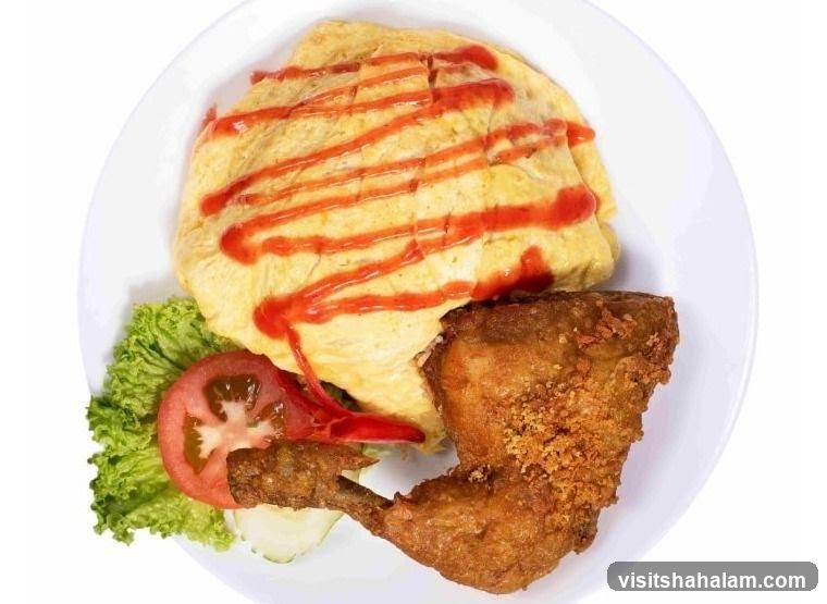 Omelette with Fried Chicken