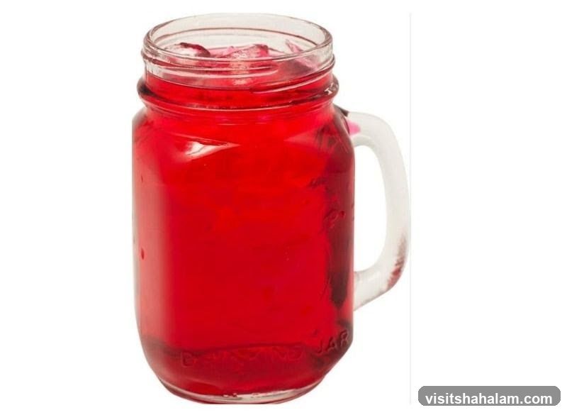 Red Drink in a Mason Jar
