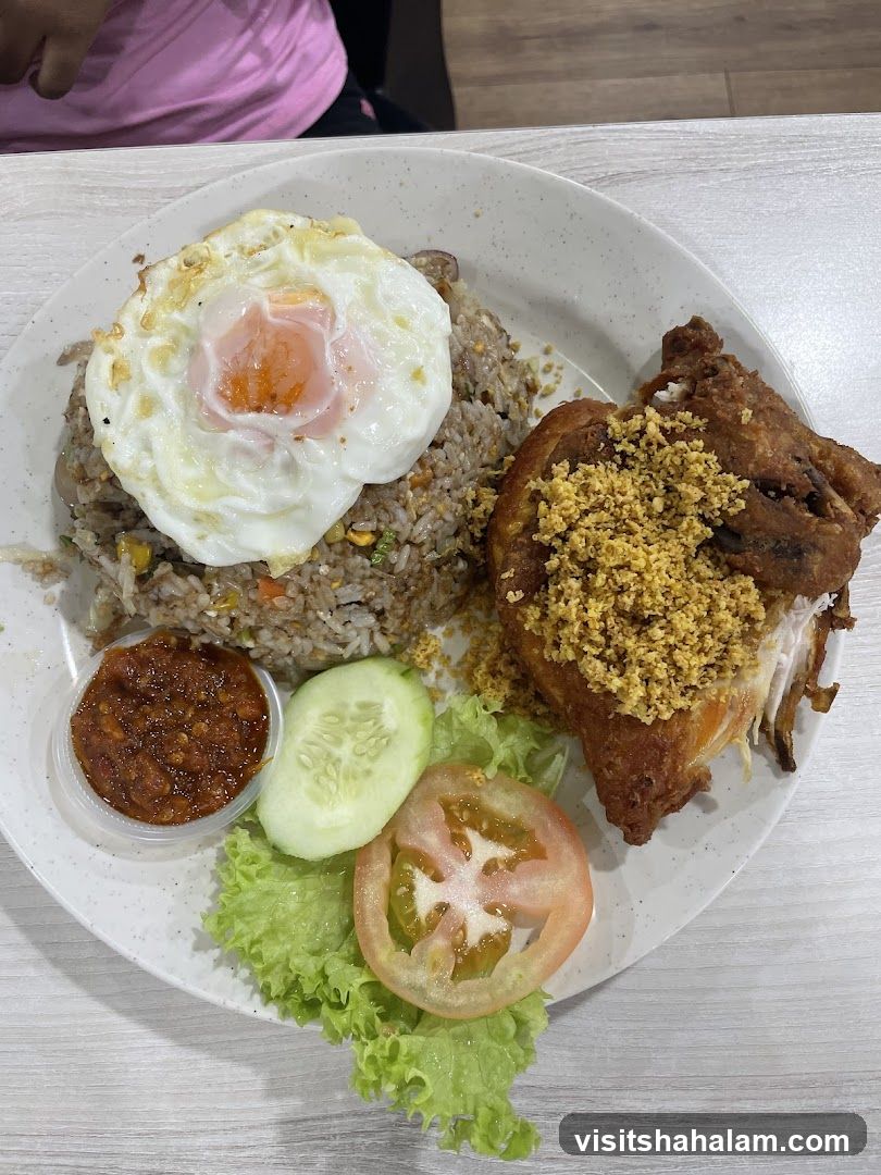 Fried Rice with Fried Chicken and Egg