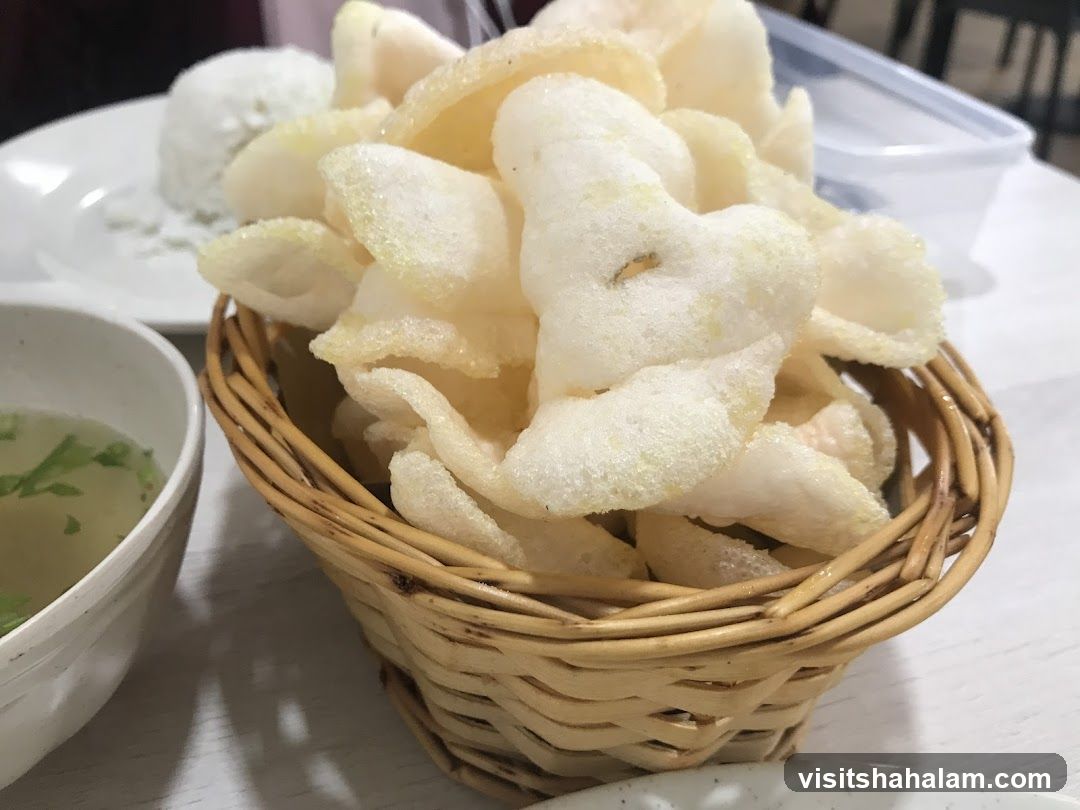 Prawn Crackers with Rice and Soup